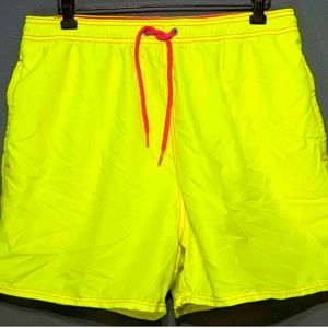 VINEYARD VINES Men’s Sz MEDIUM Yellow & Pink SWIM TRUNKS Shorts Neon Color Block